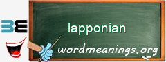 WordMeaning blackboard for lapponian